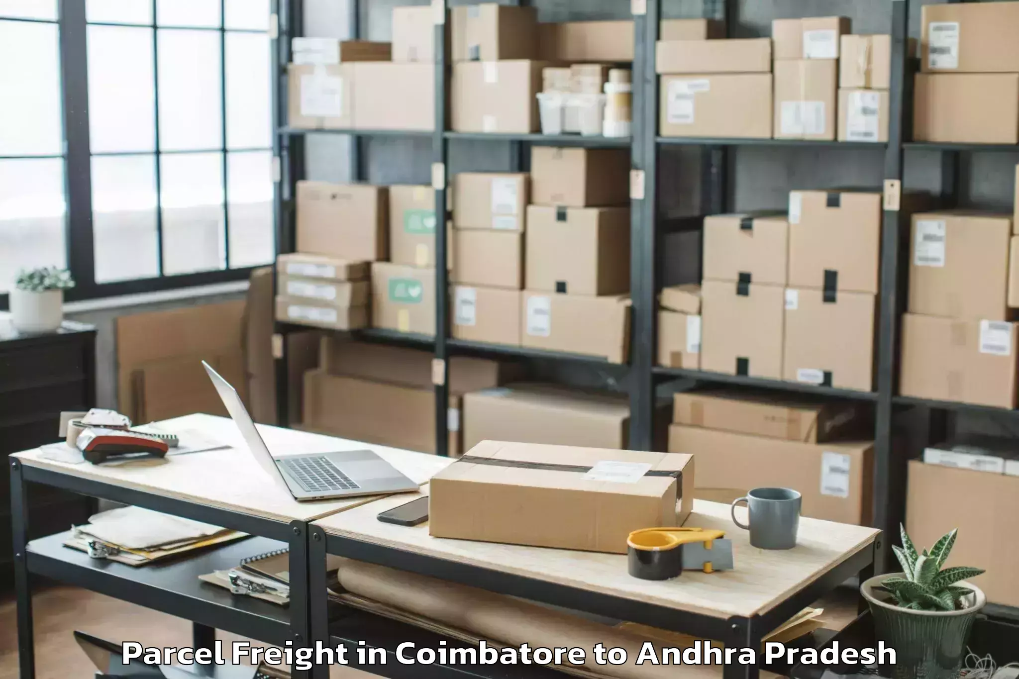 Discover Coimbatore to Kirlampudi Parcel Freight